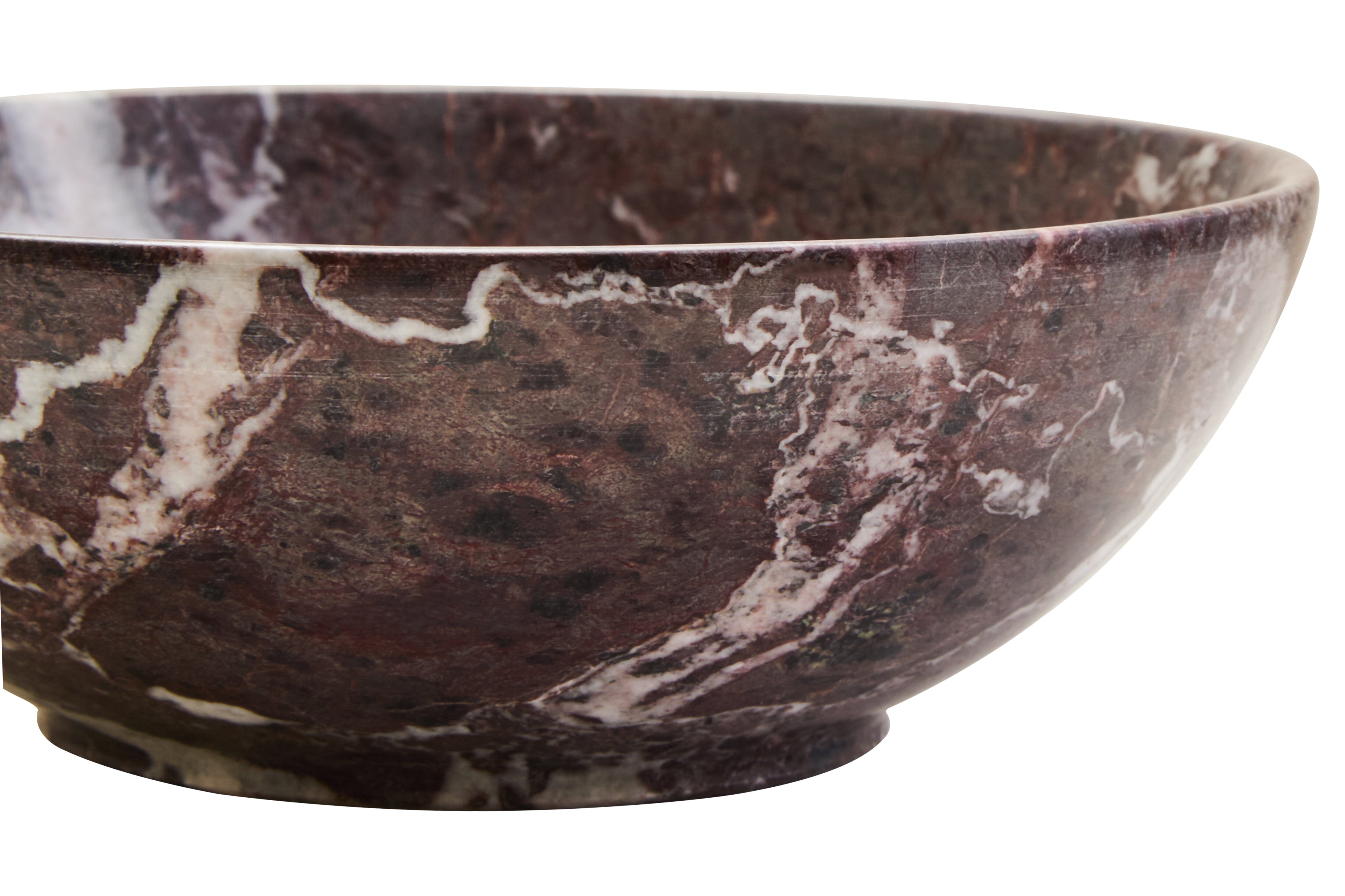 Karter Red & White Marble Bowl